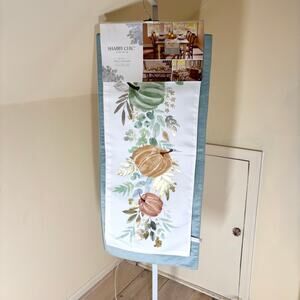 Shabby Chic NWT Set of 2 Fall Table Runners Green Orange Pumpkin 14x72 and 16x90